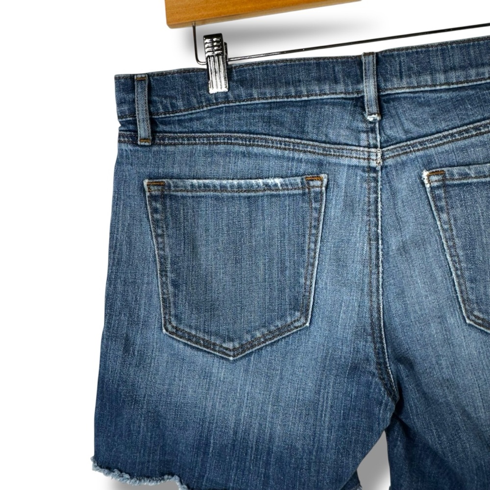 LOFT Low Rise Raw Hem Cut Off Denim Jean Shorts, Medium Wash, Size 28/6 - Picture 9 of 10